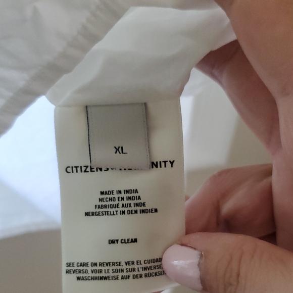 Citizens Of Humanity FINO CROPPED White Tuxedo Shirt - Picture 3 of 4